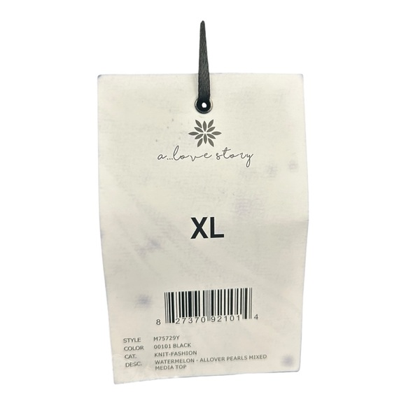 A Love Story Women’s Black Long Sleeve Top in size XL - Picture 6 of 7